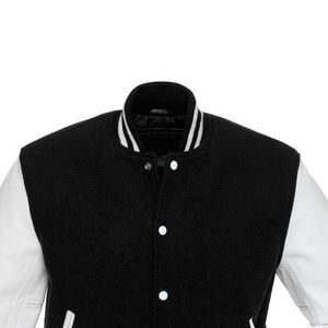 Chaqueta Varsity de Lana y Cuero de Calidad Personalizada con Mangas de Cuero para Hombre y Mujer, Chaqueta de Trabajo de Invierno con Bordado Personalizado - Product Image 4