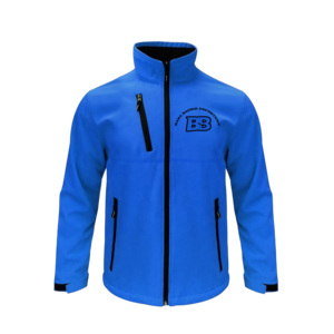 Chaqueta Varsity Azul de Forro Polar para Hombre Baba Bashir Exporters, Cuello Alto, Cierre de Cremallera Frontal, Logotipo, Informal, Cortavientos, con Capucha, para Invierno, de Algodón - Product Image 1