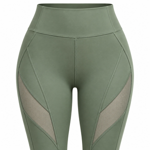Conjunto Deportivo para Mujer con Cierre Frontal, Bra Deportivo y Leggings con Inserciones de Malla, Cintura Alta, Ropa Deportiva para Entrenamiento - Product Image 5