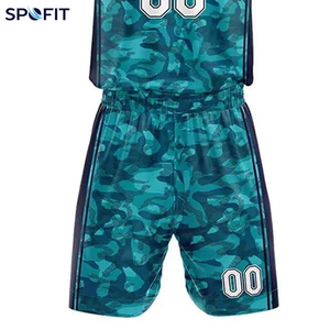ชุดเสื้อบาสเก็ตบอลพิมพ์ลายพรางแบบกำหนดเอง SPOFIT คอวี แขนกุด ระบายเหงื่อได้ดี ผ้าโพลีเอสเตอร์ 260 กรัม สำหรับทุกเพศ - Product Image 6