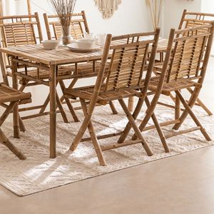 Bamboo Folding <b>Chair</b> Rustic Slat Back Portable Natural Seating for Indoor Outdoor Patio Event Living Space Wholesale - Product Image 6