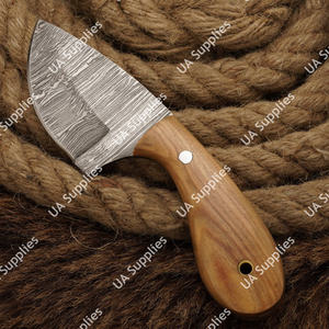 Cuchillo utilitario EDC multiusos de 6 pulgadas de acero de Damasco de alta calidad, mango de madera de olivo, hoja fija de punta caída, para bricolaje y OEM - Product Image 6