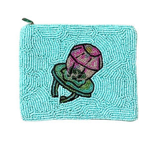 Monedero con Cremallera y Cuentas, Bordado Floral de Rosas, Bolso de Mano Hecho a Mano, Regalo de Moda de Lujo, Personalizado, al por Mayor, de Diseñador, para Fiesta, Novia - Product Image 1