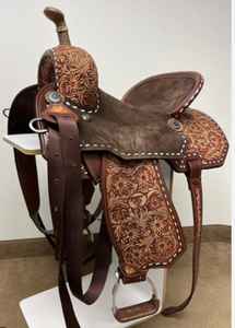 Nouvelle Selle Western Faite Main en Cuir Véritable Type Barrel, Équipement Équestre Durable avec Sangle de Dos Large pour l'Équitation - Product Image 3