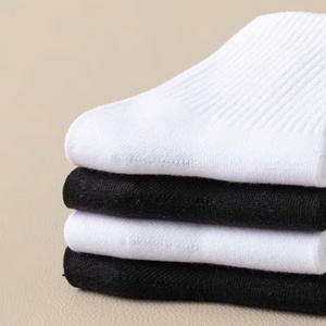 Calcetines Deportivos Casuales de Invierno para Mujer, 100% Algodón, Ecológicos, de Secado Rápido, Transpirables, Tejidos, Hasta la Rodilla, de Color Sólido - Product Image 5