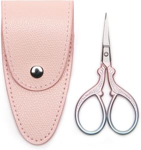 Tijeras de manicura rosas con cuchillas de acero inoxidable, punta afilada, mango redondo, cortacutículas portátil, herramientas de belleza para adultos - Product Image 4