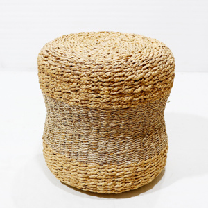 Taburete Tejido de Jacinto de Agua y Pasto Marino, Ligero, Personalizado, Muebles para Sala de Estar y Apartamento - Product Image 1