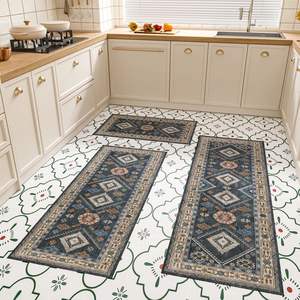 Set di tappeti da cucina Boho casale 3 pezzi antiscivolo tappeto lavabile Runner e zerbino cucina tappetino per il corridoio decorazione della casa - Product Image 6