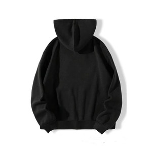 Sudadera con Capucha Negra para Hombre con Pedrería, Cierre de Cremallera, Estilo Casual, Corte Regular, Ropa Urbana de Otoño, 100% Algodón Tejido - Product Image 3