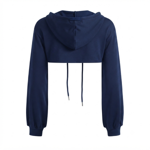 Sweat à capuche court d'hiver pour femme en molleton de coton doux, marque privée, OEM, ODM, vente en gros, fournisseur d'usine de vêtements - Product Image 4