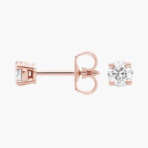 Boucles d'oreilles en or blanc 14 carats avec diamants de laboratoire taille ronde - Product Image 5