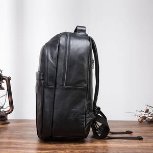 Sac à dos en cuir imperméable toutes saisons, antivol, vintage, pour ordinateur portable, sac en cuir véritable LBP-0334 - Product Image 5