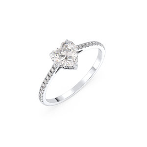 Bague de fiançailles en diamant de laboratoire en forme de cœur REYES, prix d'usine, 1,17 ct, or massif 14 carats, certifiée IGI, diamant HPHT CVD, bijoux - Product Image 1