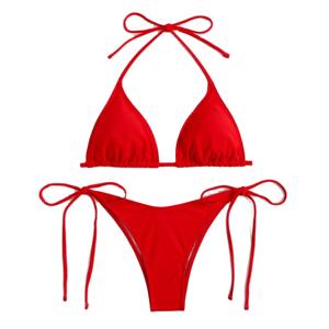 Traje de Baño Bikini de Dos Piezas con Logotipo Frontal y Estampado a Cuadros para Mujer, Marca Privada, Servicio OEM Personalizado, Secado Rápido y Transpirable - Product Image 1
