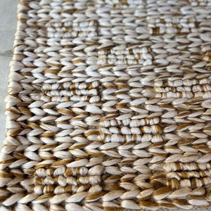 Hand Knotted Jute Area Rug Braided Chunky Loop Cream & Golden Modern Home Luxury Extra Thick PET Friendly - Product Image 5