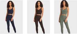 Ensemble de vêtements de sport pour femmes avec logo personnalisé, confortable et respirant - Leggings de fitness taille haute et haut de sport - Product Image 2