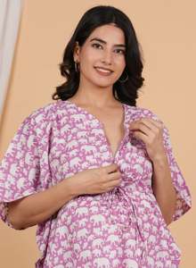 Conjunto de Dos Piezas de Maternidad con Estampado de Elefantes, Conjunto Coordinado de Maternidad con Estampado de Elefantes, Conjunto de Top y Pantalón de Maternidad para Mujeres Embarazadas - Product Image 2
