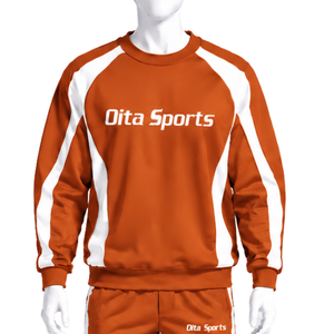 Ensemble de survêtement unisexe orange brûlé avec sweat-shirt à capuche et pantalon de jogging, bande latérale contrastante, pour sport, entraînement, décontracté et actif - Product Image 3