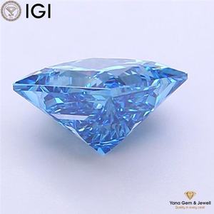 Magnifique diamant de laboratoire CVD taille PRINCESSE de 2,50 carats avec certificat IGI, couleur bleu vif fantaisie, clarté VS1, pour pièce maîtresse - Product Image 5