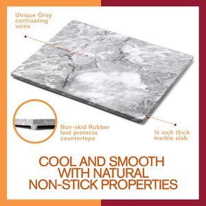 Tabla de Mármol Premium con Rodillo a Juego, Ideal para Amasar, Templar Chocolate, Hacer Repostería y como Tabla para Quesos - Product Image 3