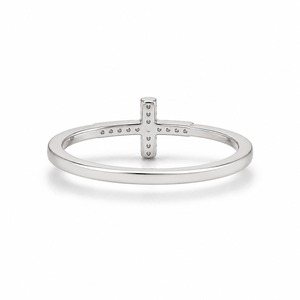 Anillo Cruzado Minimalista de Plata 925 con Incrustaciones de Diamantes, Unisex, para Uso Diario - Product Image 5