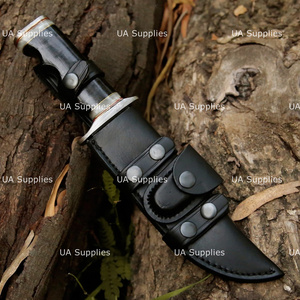 Couteau Bowie de chasse et de camping en acier Damas de qualité supérieure, lame fixe, manche en cuir empilé, fabrication OEM 1 - Product Image 6