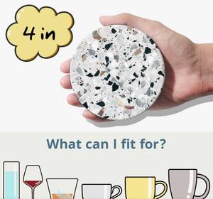 Ensemble de sous-verres en bois avec support |   Sous-verres modernes en émail écologiques et luxueux pour les cafés |   Ensemble de dessous-de-verre décoratifs pour table - Product Image 3