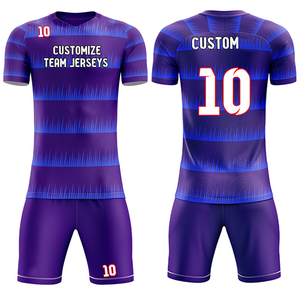 ชุดฟุตบอลผู้ชาย 100% โพลีเอสเตอร์ ระบายอากาศได้ดี น้ำหนักเบา กางเกงขาสั้น เสื้อแขนสั้น ชุดแข่งฟุตบอล ชุดฝึกซ้อม - Product Image 4