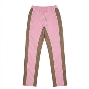 Ventes en gros de vestes coupe-vent en nylon pour hommes avec logo personnalisé, panneaux roses et bruns, avec pantalon, pour l'été, style streetwear élégant et respirant - Product Image 4