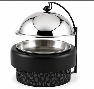 Premium Metal <b>Chafing</b> <b>Dish</b> Food Warmer Serving Bowl with Dome Lid for <b>Buffet</b> Catering Hotel Restaurant Tabletop Dining <b>Set</b> - Product Image 6