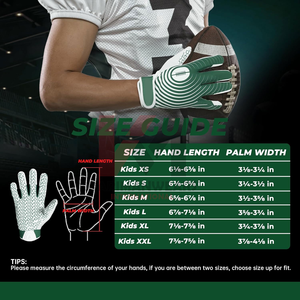 Gants de football américain à adhérence avancée, logo personnalisé, équipement d'entraînement professionnel pour receveurs, haute performance, approvisionnement en gros - Product Image 4