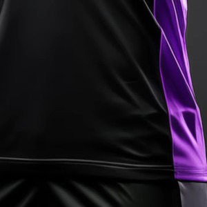 Maillot de football pour homme à manches longues, col rond, sublimé, anti-humidité, coupe athlétique, manches complètes, noir et jaune, avec logo imprimé - Product Image 5