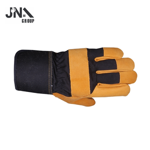 Gants de travail en cuir de haute qualité 707, orange haute visibilité, gants de sécurité pour monteurs canadiens - Product Image 2