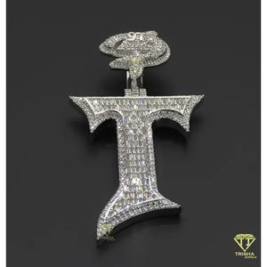 Baguette Moissanite Cross Pendant Hip Hop Necklace <b>Iced</b> <b>Out</b> Statement Jewelry Fashion <b>Chain</b> Gift - Product Image 3