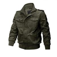 Veste en coton décontractée de printemps et d'automne pour hommes avec haut multi-poches de couleur unie pour les jeunes d'âge moyen pour l'hiver