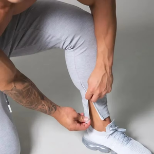 Top quality Factory wear 100% cotton Spandex Drawstring hot selling Waist <b>Slim</b> Fit Sports <b>Jogger</b> Pants for Men - Product Image 5