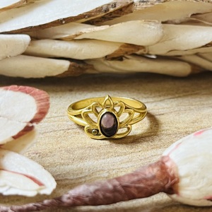 High Demand Amethyst <b>Rings</b> Boho Brass <b>Ring</b> Women 18k Gold Plated Floral Lotus Jewelry <b>Dainty</b> Spiritual Design Wholesale/OEM/ODM - Product Image 1