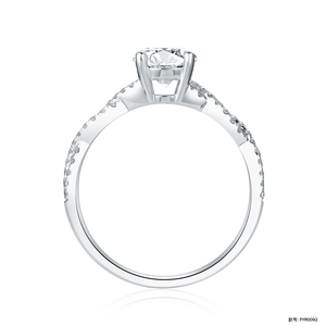 แหวนหมั้นเพชรทรงบริลเลียนต์วินเทจเงินแท้ประดับเพชรแล็บโกรว์ Infinite Glow พร้อมใบรับรอง IGI สำหรับผู้หญิง เหมาะสำหรับวันครบรอบ - Product Image 3