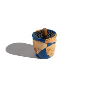Brûleur d'encens en résine fait main avec incrustation de bois bleu turquoise, diffuseur aromatique pour une utilisation toute l'année, maison, hôtel, restaurant, parfum - Product Image 2