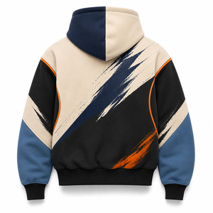 Sudadera con capucha personalizada con cremallera completa OEM, estilo urbano oversize, estampada por sublimación, de forro polar, para hombre y mujer - Product Image 3
