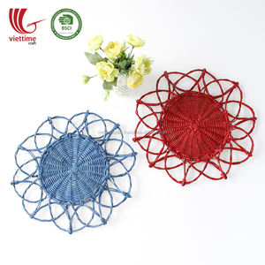 Trending 2026 Mix Color <b>Rattan</b> Wicker <b>Placemat</b>, Serving Mat and Pad Dinnerware Kitchen Decoration Viettimecraft - Product Image 4