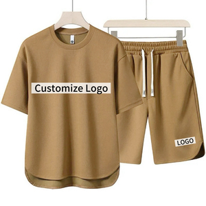 Conjunto de Pantalones Cortos y Camiseta de Manga Corta para Hombre, Estilo Deportivo Holgado y Moderno para Verano, Conjunto de 2 Piezas - Product Image 4
