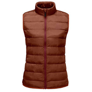 Men's <b>Brown</b> Quilted <b>Vest</b> Stand Collar Zipper Closure Windproof Casual Outerwear Autumn Wear - Product Image 1