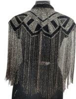 Nouvelle cape vintage pour femmes grandes tailles, brodée à la main, avec des paillettes, pour les soirées, les concerts, les tenues de club brillantes