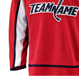 Camiseta de Hockey sobre Hielo Roja de Manga Larga, Transpirable, de Secado Rápido, que Absorbe la Humedad, Uniforme Deportivo para Equipo, Entrenamiento Profesional para Adultos - Product Image 4