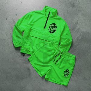 New Windbreaker Cotton Windproof Men <b>Zip</b>-<b>Up</b> <b>Jacket</b> and Shorts 2-Piece Set Printed Breathable Eco-Friendly Fitness sets - Product Image 4