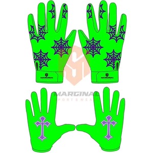 High Quality Full Finger American Football Gloves Breathable Anti-Slip Silicone Hand Grips Custom Adjustable Wrist Strap <b>Hook</b> - Product Image 4