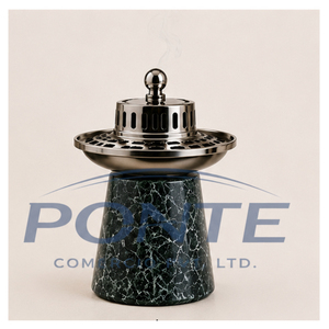 Natural Marble Incense Burner With Detachable Metal Lid Modern Handcrafted Bakhoor Holder And Oud Fragrance Diffuser For Sale - Product Image 1