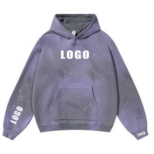 Sweat à capuche vintage personnalisé pour homme, effet délavé soleil, en mélange de coton délavé à l'acide, coupe décontractée, style streetwear, vente en gros, directement du fabricant OEM - Product Image 2