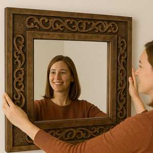 Orion Handicraft OH-3563 Carved Wooden <b>Wall</b> <b>Mirror</b> Modern <b>Rectangular</b> Frame Handcrafted Eco-Friendly Durable Decorative <b>Mirror</b> - Product Image 6
